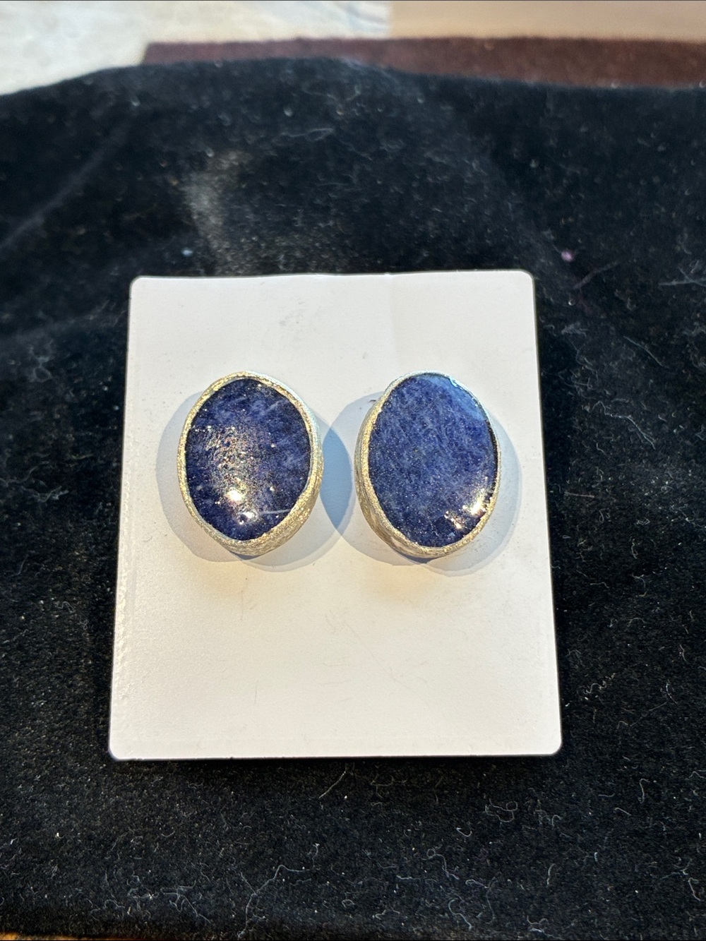 925 Artisan crafted Sodalite Stud Earrings - Women Jewelry